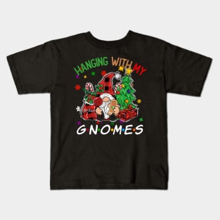 Funny Christmas Gnome Hanging With My Gnomies Family Pajamas Kids T-Shirt